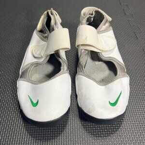 Nike Air Rift Split-Toe Athletic Shoes White/Silver Green Swoosh Youth 6Y 5.5 UK